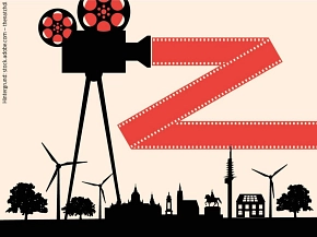 Eine Grafik zeigt einen Videoprojektor und eine Skyline der Region Hannover © Region Hannover