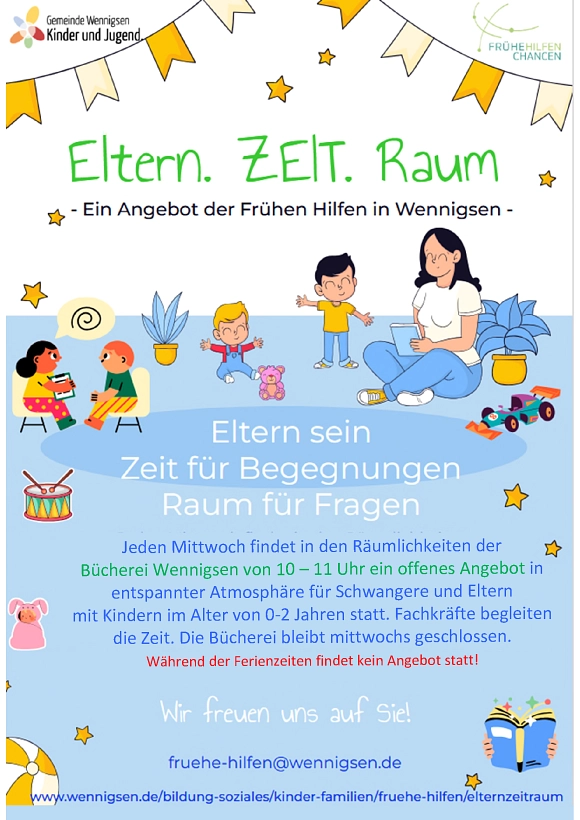Eltern.ZEIT.Raum, kein Angebot während der Ferien&nbsp;&copy;&nbsp;Gemeinde Wennigsen (Deister)