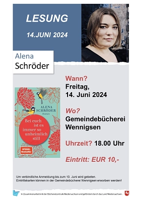 Plakat Lesung Schröder © Gemeinde Wennigsen (Deister)