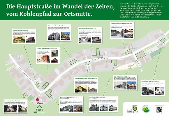 Infotafel zur Geschichte der Hauptstraße in Wennigsen © Tourismus-Service Wennigsen