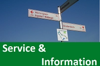 Wegweiser, Verlinkung zu der Internetseite Service und Information © Tourismus-Service Wennigsen